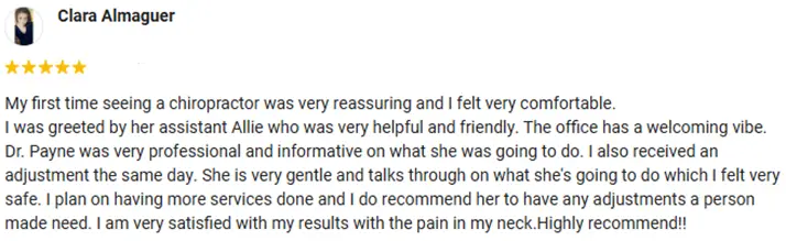 Chiropractic Munster IN Clara Almaguer Testimonial