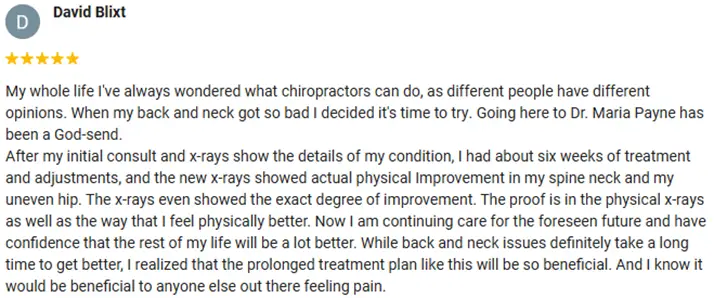 Chiropractic Munster IN David Blixt Testimonial