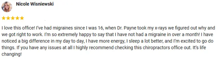 Chiropractic Munster IN Nicole Wisniewski Testimonial